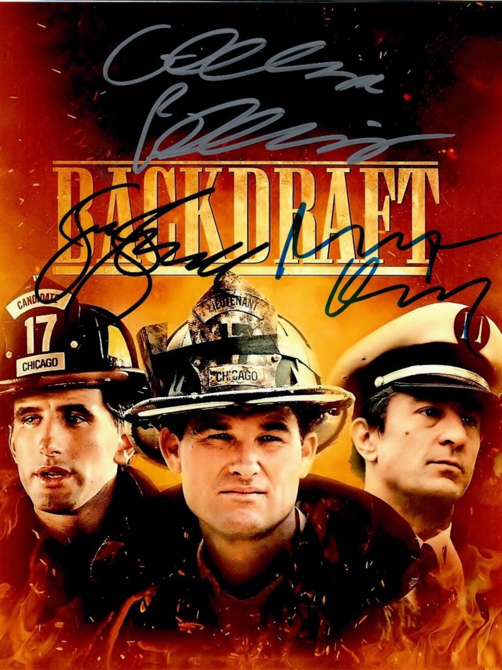 Backdraft Kurt Russell William Baldwin Robert De Niro Signed 8X10 Photo